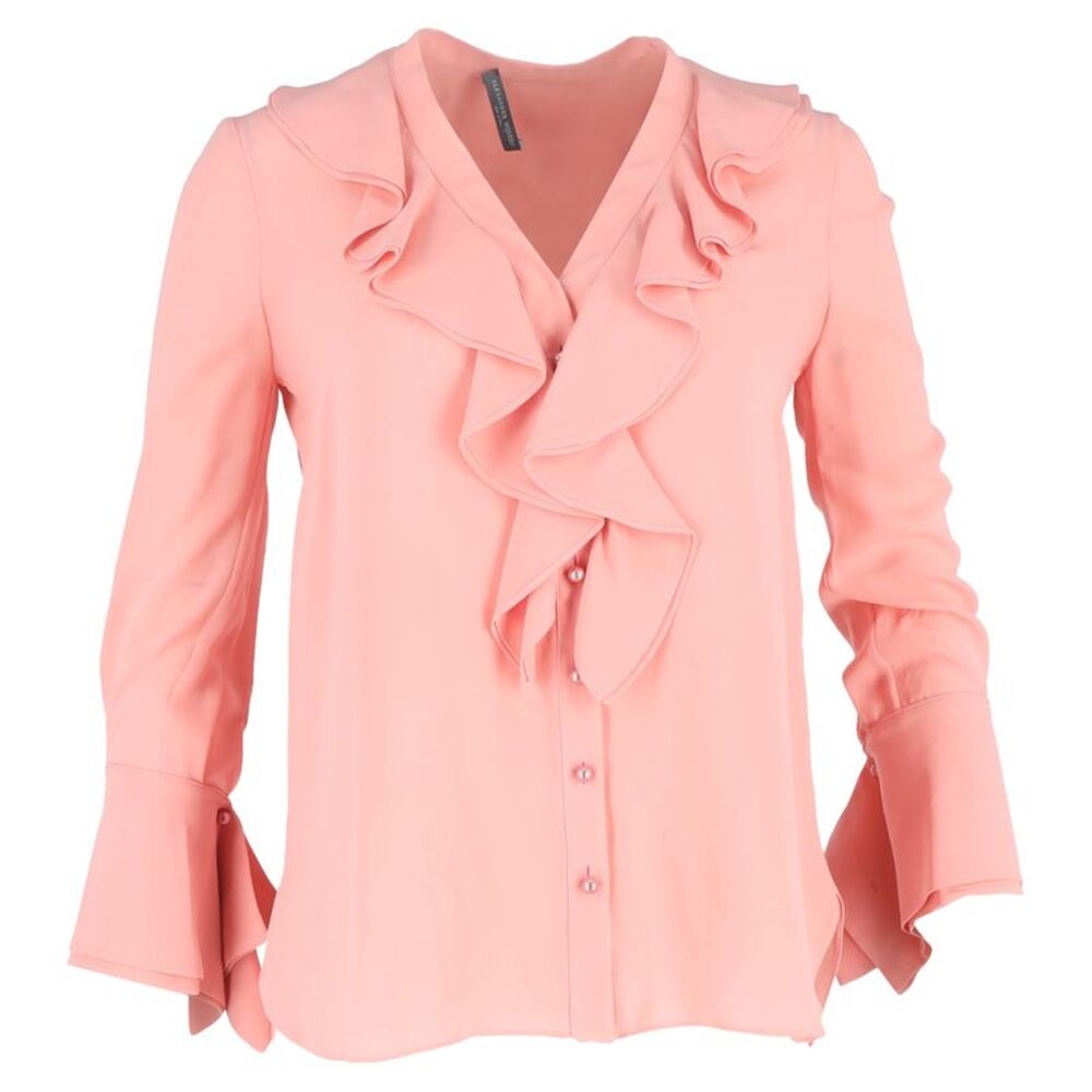 Alexander McQueen Ruffled Shirt in Pink Polyester